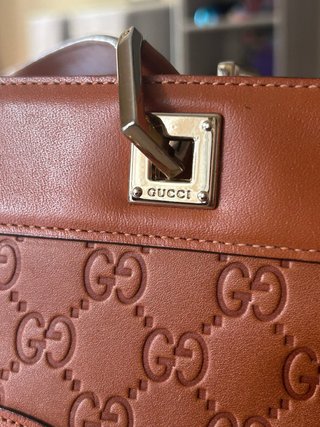Borsa Gucci in pelle marrone monogram