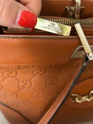 Borsa Gucci in pelle marrone monogram