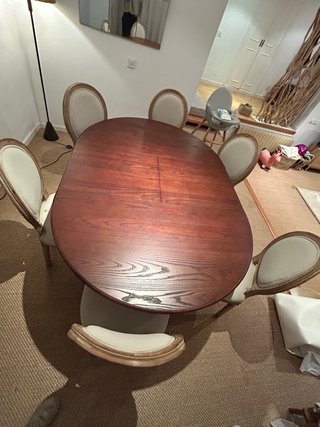 Mesa Comedor Ovalada Extensible Madera