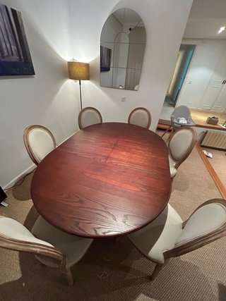 Mesa Comedor Ovalada Extensible Madera