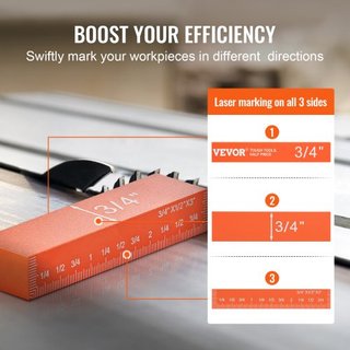 Bloques de Configuración para Carpintería, 16 Piezas, Juego de Bloques de Medición de Precisión, con Marcaciones de Tamaño Grabadas con Láser y Estuche de Almacenamiento, Barras de Aluminio para A...