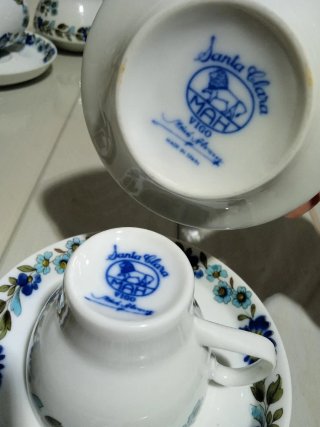 Juego de café 4 servicios porcelana floral