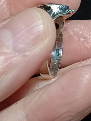 Anillo Plata Ley cuarzo ahumado