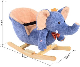 Caballo de Madera Balancín Elefante para Niños 60X33X45Cm