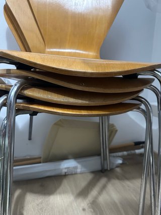 Silla madera patas metal