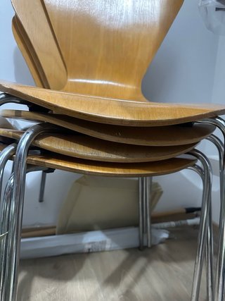 Silla madera patas metal