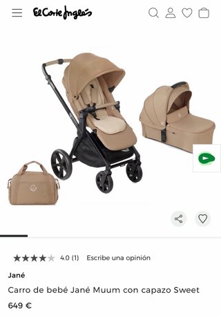 Carro de bebé Jané Muum 4 con capazo Sweet