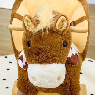 Caballo Balancín para Niños de 18-36 Meses, Caballito Balancín para Niños con Sonidos Realistas, 60X33X50 Cm, Marrón