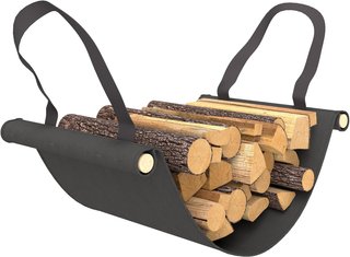 Soporte de Leña Exterior de Metal con Cubierta Impermeable y Ajustable, Leñera Interior con Bolsa de Tela, 120X36X99 Cm, Negro