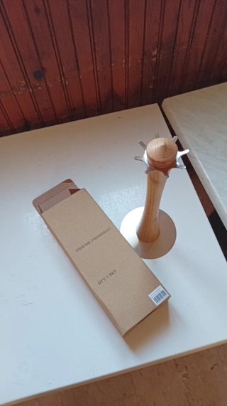 Porta mestoli legno e acciaio