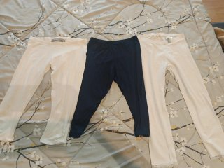 Mallas niña blancas y azul marino