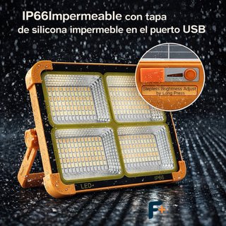 2 Focos Solares Portátiles Recargables