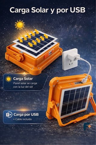 2 Focos Solares Portátiles Recargables
