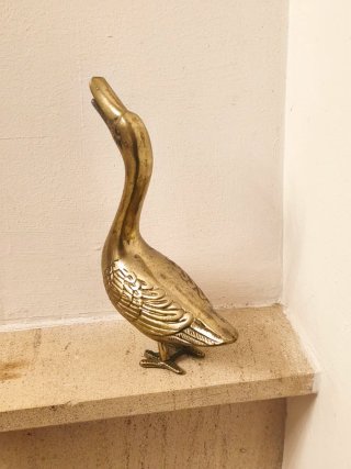 Figura Pato Ganso Oca grande de Bronce