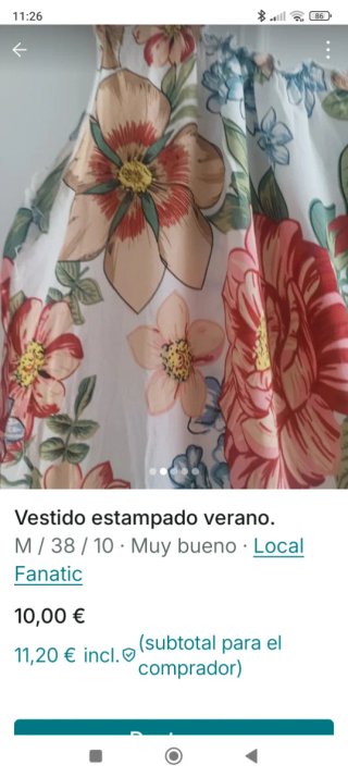 Vestido estampado flores verano M/38