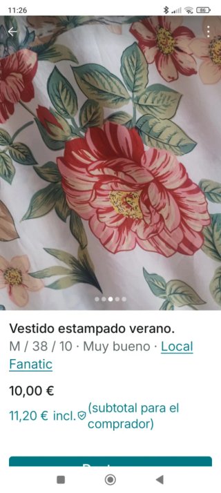 Vestido estampado flores verano M/38