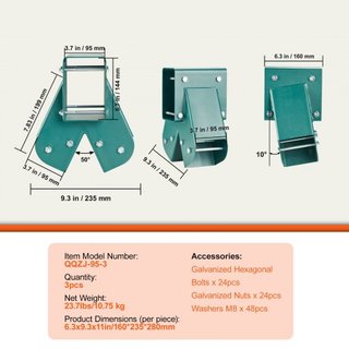 Soportes de Columpio A-Frame, Hardware de Columpio de Acero Carbono de Alta Resistencia con Hardware de Montaje, Kit de Soporte de Columpio DIY para Piernas de 101.6x101.6mm y Viga de 101.6x152.4m...