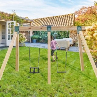 Soportes de Columpio A-Frame, Hardware de Columpio de Acero Carbono de Alta Resistencia con Hardware de Montaje, Kit de Soporte de Columpio DIY para Piernas de 101.6x101.6mm y Viga de 101.6x152.4m...