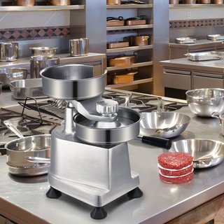 Fabricador de Hamburguesas Comercial, Fabricador de Hamburguesas de Carne de Res con 3 Moldes Convertibles (4/5/6 pulgadas), Máquina de Prensa de Hamburguesas de Acero Inoxidable de Alta Resistenc...