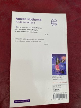 Libro Ácido sulfúrico de Amélie Nothomb