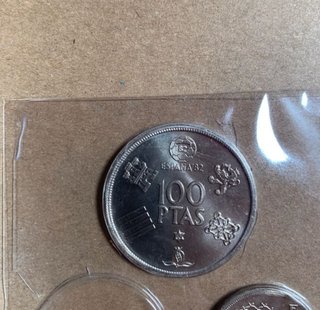 Lote 5 monedas antiguas España Juan Carlos I