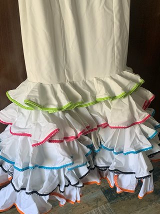 Vestido Flamenco Flecos Multicolor Talla Única