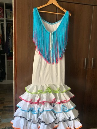 Vestido Flamenco Flecos Multicolor Talla Única