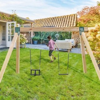 Soportes de Columpio A-Frame, Hardware de Columpio de Acero Carbono de Alta Resistencia con Hardware de Montaje, Kit de Soporte de Columpio DIY para Piernas de 101.6x101.6mm y Viga de 101.6x152.4m...