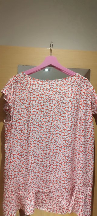 Blusa ANVITO floral roja y blanca talla 52