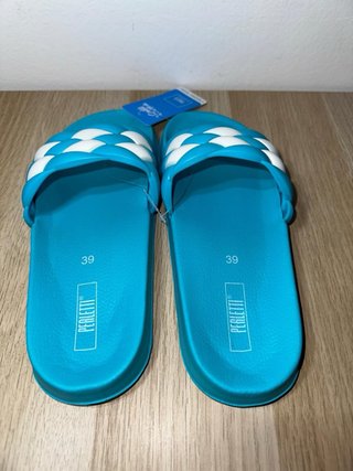 Ciabatte Perletti Azzurro/Bianco Tg 39