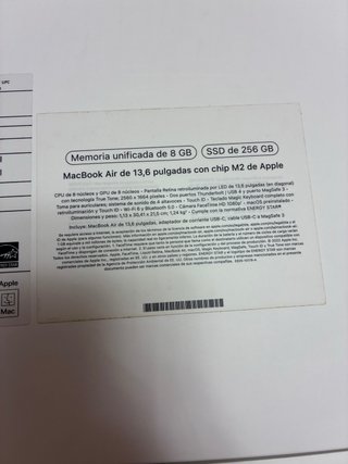 MacBook Air M2 13.6 2022 8GB/256GB Plata