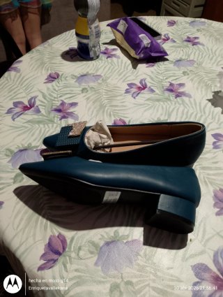 Zapatos MING XIN Tacon Bajo Azul Marino