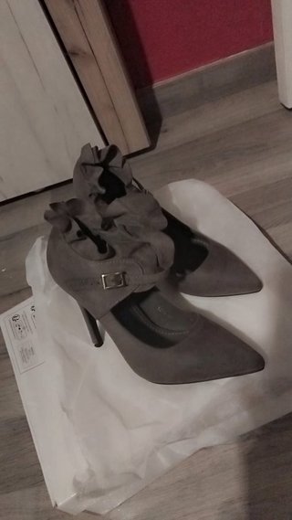 Zapatos de tacón grises fiesta talla 37