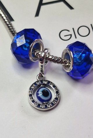Charm Occhio Blu e Argento