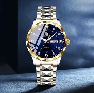 Reloj SHAARMS Hombre Azul y Dorado