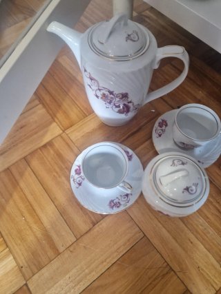 Juego de té porcelana floral