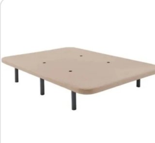 Base cama tapizada beige 135 cm con patas