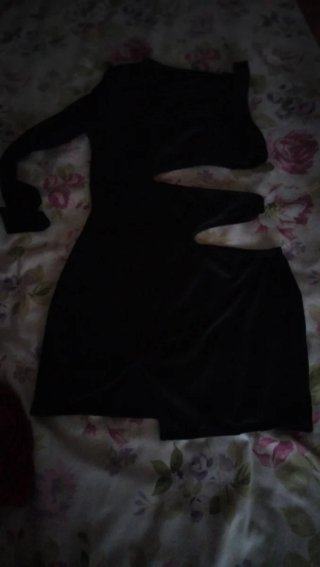 Vestido negro manga larga