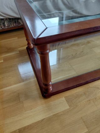 Mesa de centro madera y cristal