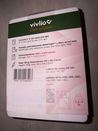 Vivlio eReader Light 8GB Negro