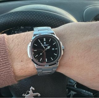 Reloj Poedagar Clásico Hombre Negro/Plata