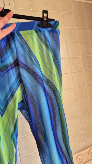 Leggings fantasia blu e verdi