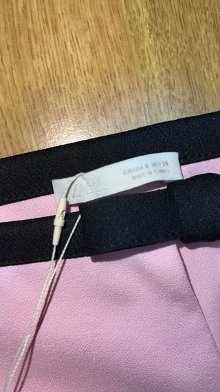 Conjunto Top y Falda Pantalón Zara Rosa y Negro