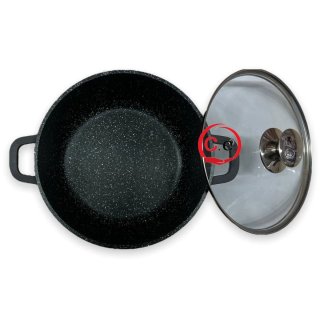 Casseruola in pietra lavica con coperchio