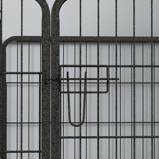 Recinto para Perros Plegable de Metal, para Interior y Exterior con Puerta con Pestillo y Estacas, 82X82X60Cm Gris