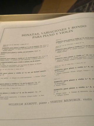 Beethoven: Sonatas para violín y violonchelo, LPs