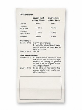 Moneta Argento ECU Belgio 1987 .833