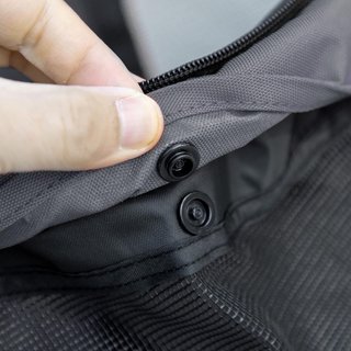 Carrito Plegable para Perros con Capota Ajustable, Bolsa y 2 Correas, Carrito para Animales de Tela Oxford y Acero, 82X47X97 Cm, Gris y Negro