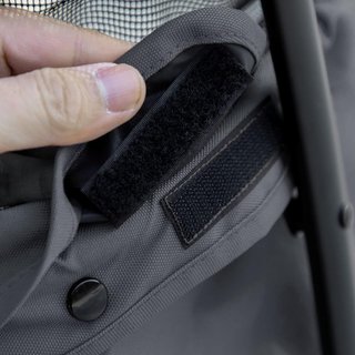 Carrito Plegable para Perros con Capota Ajustable, Bolsa y 2 Correas, Carrito para Animales de Tela Oxford y Acero, 82X47X97 Cm, Gris y Negro