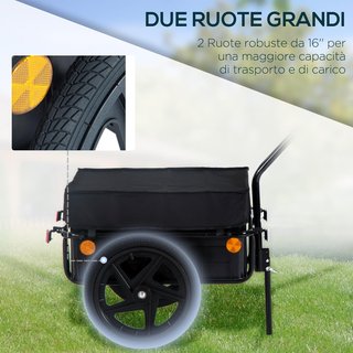 Remolque para Bicicleta Porta Objetos de Acero 144×59×80Cm